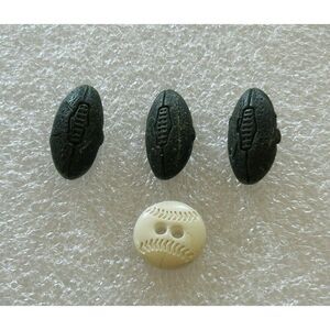 Vintage Celluloid Buttons Football Baseball 1930s